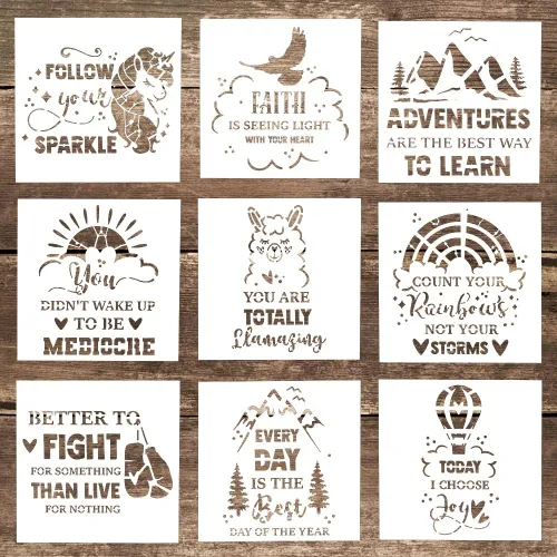 Miniatura 7 de Plantilla decorativa de plantillas de letras para manualidades, para álbumes de recortes, pintura en pasteles, madera, lienzo, piso, pared, azulejos