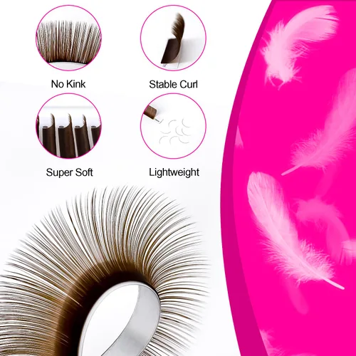 Miniatura 3 de Extensiones de pestañas marrón oscuro TDANCE Extensiones de pestañas de color 0.03/0.05/0.07mm rizo C/D Láseres de pestañas marrón premium para uso