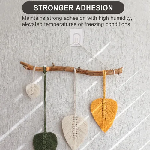 Miniatura 5 de Paquete de 18 pequeños ganchos adhesivos de pared, mini ganchos transparentes con tiras adhesivas, ganchos adhesivos libres de daños para colgar