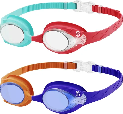Miniatura 14 de OutdoorMaster - Gafas de natación de ajuste rápido para niños (2 unidades)