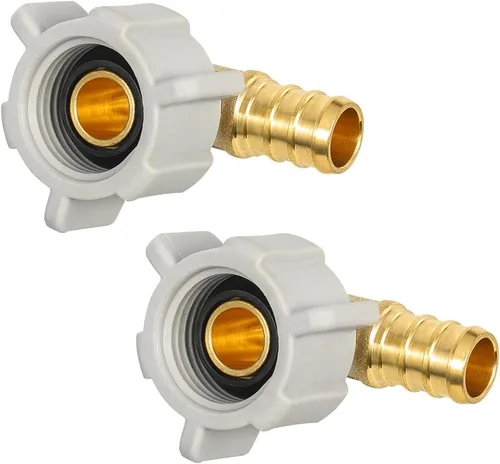 Miniatura 13 de Paquete de 2 adaptadores giratorios NPT hembra, PEX 1/2 pulgadas x 1/2 pulgadas NPSM hembra roscadas de latón accesorios PEX, puerto completo