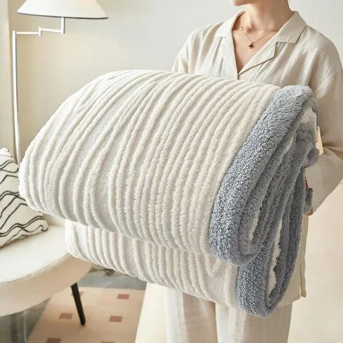 Miniatura 7 de PU MEI Manta Sherpa para sofá de 60 x 80 pulgadas, manta de forro polar mullida, suave y acogedora para cama, manta gruesa y cálida para todas