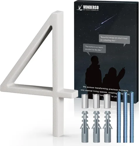 Miniatura 36 de VONDERSO Números flotantes de casa de 5 pulgadas para exteriores, números de dirección modernos de metal antioxidante (3), números de buzón Negro 3