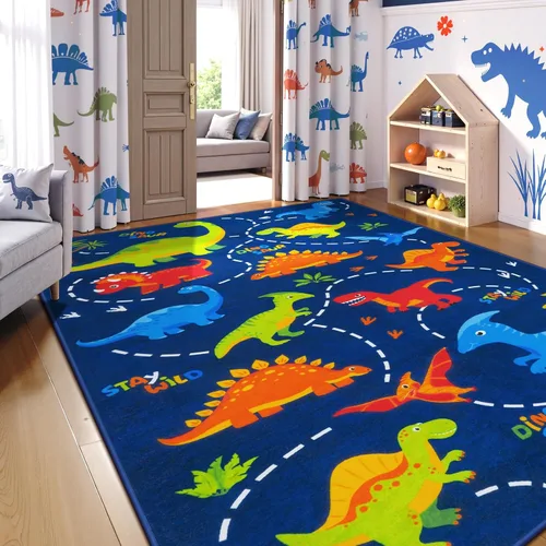 Miniatura 9 de STARUIA Alfombra negra con video gamer para habitación de niños, pequeña alfombra lavable de 3 x 5 pies para dormitorio de niños, alfombra suave