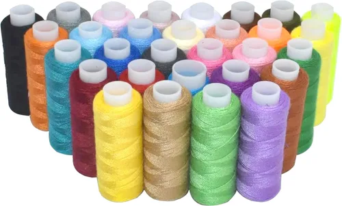 Kits de hilos de coser de poliéster 30 carretes de 250 yardas por carrete para coser a máquina a mano (30 colores)