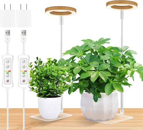Miniatura 17 de yadoker Luz de cultivo de plantas, luz LED de espectro completo para plantas de interior, altura ajustable, temporizador automático, bajo voltaje