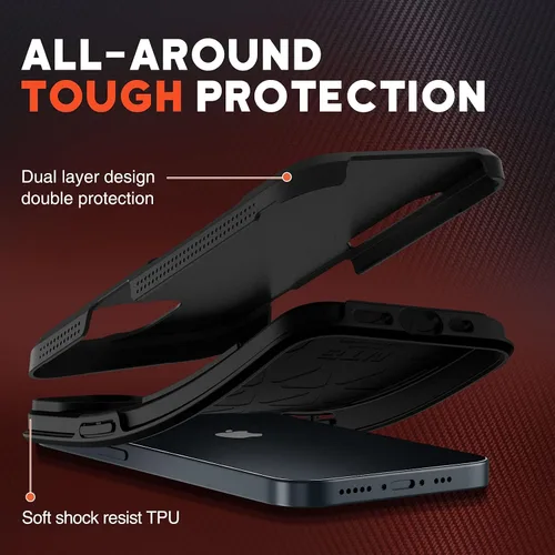 Miniatura 3 de NTG Funda compatible con iPhone 14 y iPhone 13, [estructura de protección de 2 capas] [anticaídas de grado militar], funda rígida y delgada