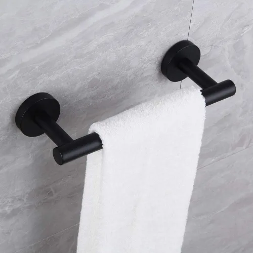 Miniatura 3 de kimzcn Toallero de mano negro mate de 9 pulgadas SUS 304 de acero inoxidable para montaje en pared de baño