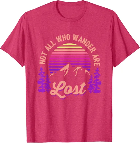 Miniatura 25 de Not All Who Wander Are Lost Vintage Mountains - Camiseta de senderismo, Negro, S