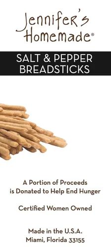 Miniatura 3 de JENNIFERS Palitos de pan caseros de sal y pimienta, veganos todo natural, hechos con aceite de oliva virgen extra, aperitivo crujiente y delicioso