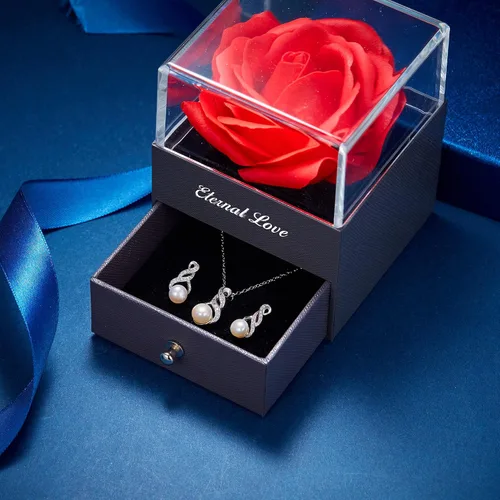 Miniatura 3 de EleQueen Collar con colgante de plata de ley 925 con circonita cúbica cultivada en agua dulce, para novia, boda, día de San Valentín, día