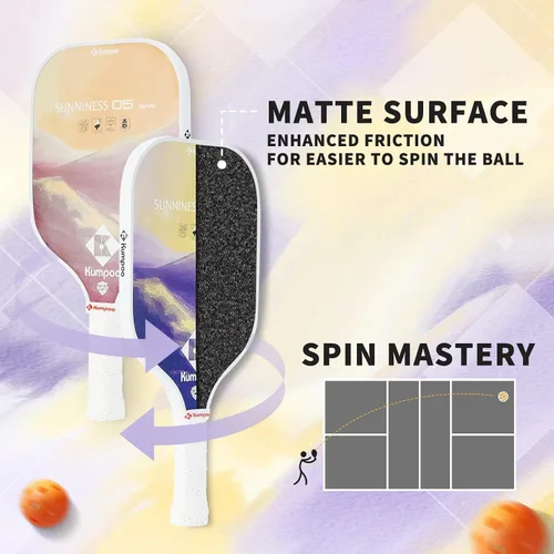Miniatura 6 de Pickleball Paddle, Fiberglass Pickleball Paddle Set with Cover, Large Sweet Spot Pickle Ball Racket with PP Honeycomb Core for Women, Men