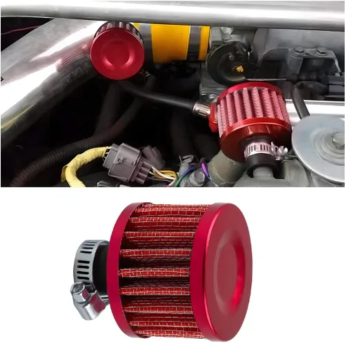 Miniatura 8 de BESULEN Filtro de admisión de aire y respiradero, filtro de aire frío universal de 0.47 pulgadas, filtro de admisión de aire de ventilación turbo