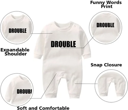 Miniatura 16 de YSCULBUTOL Conjunto de mameluco para bebé gemelos, divertido doble problema, lindo mameluco para niña, mono gemelo, conjunto de sombrero