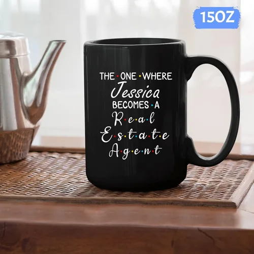 Miniatura 6 de Regalos personalizados para agentes de bienes raíces, taza personalizada con nombre, taza de té de agente de bienes raíces, regalo personalizado