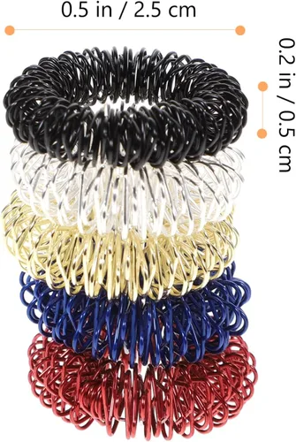 Miniatura 7 de 5pcs Spiky Sensory Finger Massager Roller Silent Toy para masaje de dedos (oro, plata, negro, azul, rojo)