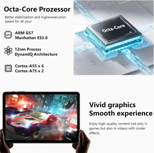 Miniatura 5 de EHFiDC Tablet Android 16 - Tabletas de 10.1 pulgadas, 28 GB de RAM 256 GB ROM 2TB Expand, pantalla táctil IPS HD 1280 x 800, Gemini AI, Octa-Core