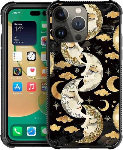 Miniatura 53 de ZHEGAILIAN Funda compatible con iPhone 14, funda de munición AK 47, parte trasera de vidrio templado+funda protectora de TPU de silicona suave