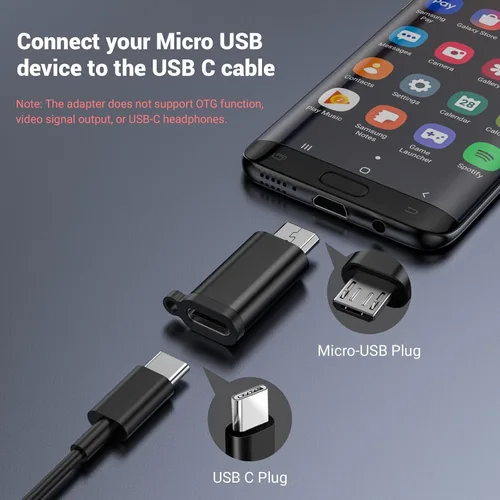 Miniatura 5 de Paquete de 2 mini adaptadores USB y 3 adaptadores micro USB, conector compatible con carga y sincronización de datos para receptor GPS/cámara