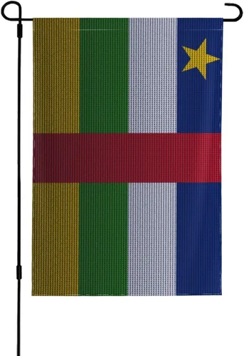 Flag Of The Central African Republic Knitting Effect Garden Flag 12.5"x18" Inch Double Sided Garden Flags Home Lawn Outdoor Decor Flags Party Banner