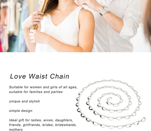 Miniatura 2 de plplaaoo Waist Chain,1 Yard Love Waist Chain for Women,Belly Chains for The Waist,Exquisite Simple Crystal Glass Rhinestones Waist Chain,Belly Chain