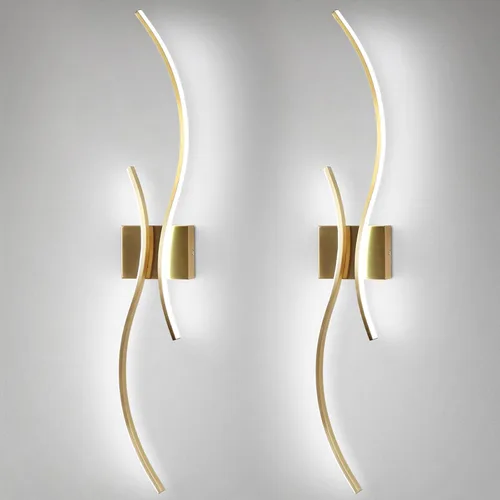 Miniatura 20 de CANEOE Moderna lámpara LED de pared, 39 pulgadas, aplique de pared LED negro para interiores, accesorios de tocador de baño sobre espejo para sala