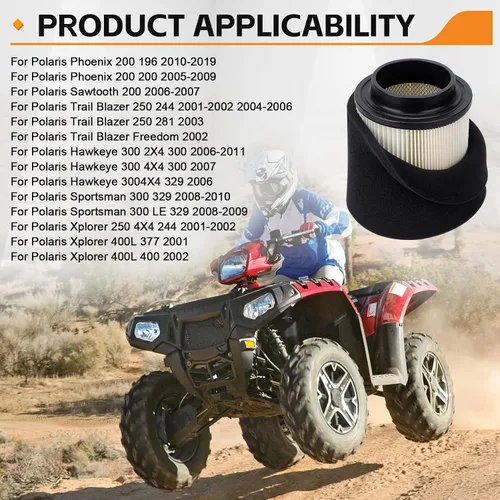 Miniatura 2 de 0452306 1253355 Reemplazo del filtro de aire para Polaris Phoenix 200 2005-2019 Trail Blazer 250 2001-2006 Sportsman 300 2008-2010 Sawtooth 200