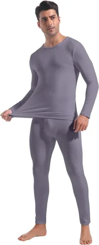 Miniatura 8 de CL convallaria Long Johns Ropa Interior Térmica para Hombres con Forro Polar Suave Capa Base para Clima Frío Conjunto de Regalo Superior e Inferior