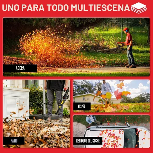 Miniatura 4 de MZK Soplador de hojas inalámbrico, soplador eléctrico de 20 V con batería para el cuidado del césped, soplador de hojas eléctrico ligero para soplar