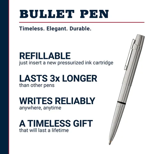 Miniatura 2 de Fisher Space Pen - Bolígrafo Bullet, tapa plana X-Mark, cromado, esferográfica, tinta negra, clip de bolsillo Cromo