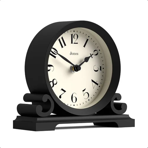 Miniatura 10 de JONES CLOCKS® Reloj de repisa Saloon Diseño tradicional de doble scroll Verde Estilo clásico contemporáneo para escritorio, mesa, estante