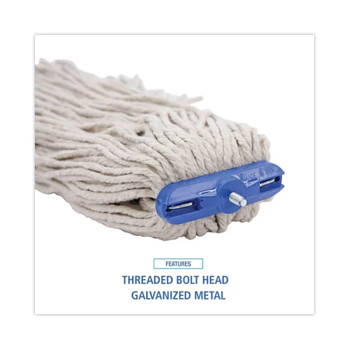 Miniatura 6 de Boardwalk BWK724CCT Cabeza de trapeador húmedo de algodón plano de corte de 24 oz. - Blanco (12/caja)