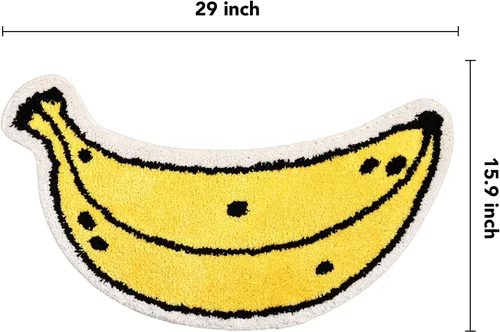 Miniatura 2 de FROZZUR Alfombra de baño de plátano, tapetes de baño para baño, bonita alfombra de bañera amarilla en forma de fruta, alfombra de baño de Navidad