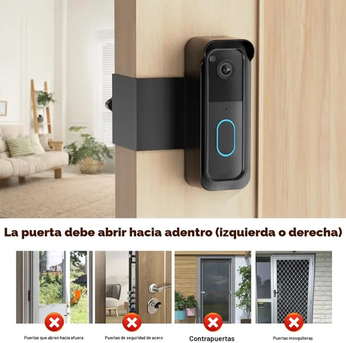 Miniatura 2 de Soporte para timbre Blink, 2ª generación, antirrobo, soporte para cámara de timbre Blink sin perforación con cubierta para lluvia, compatible