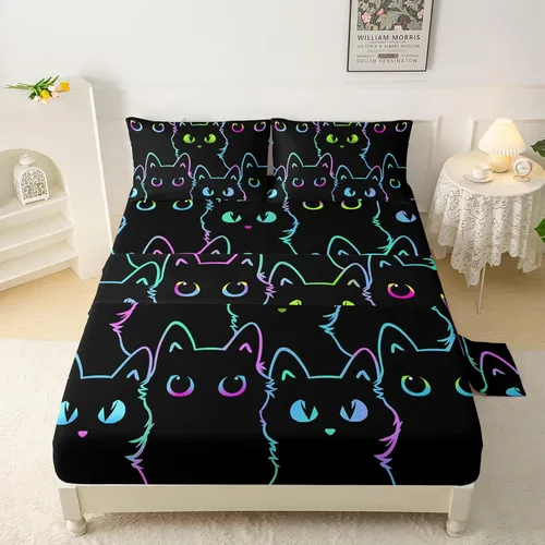 Miniatura 41 de QOOMO Sábanas Kawaii de Conejo para Niños Tamaño Twin, Juego de Sábanas de Cama Kawaii Bunny con Bolsillo Profundo de 16", Juego de Sábanas