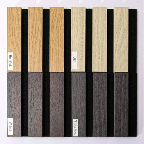 Miniatura 3 de AMZDEPOT Panel de pared de listones de madera, paquete de 4 paneles de madera para pared, paneles de pared insonorizados 3D, paneles acústicos