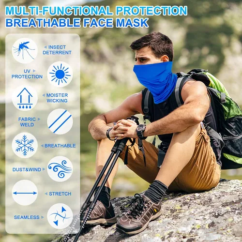 Miniatura 3 de Paquete de 4 cubrebocas con polaina para el cuello: pasamontañas, bandana y máscara de cocodrilo, diadema, bufanda, máscaras para hombres y mujeres