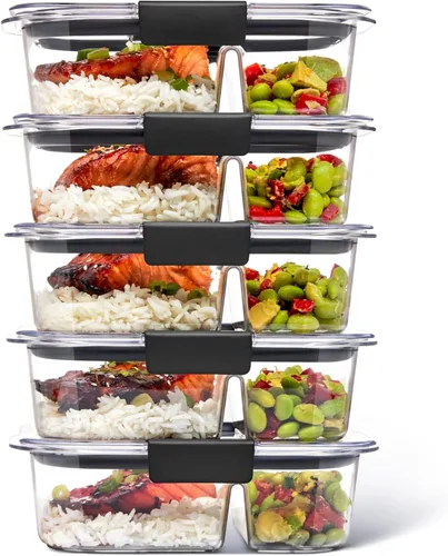 Miniatura 11 de Contenedor de almacenamiento de alimentos Rubbermaid Brilliance, plástico sin BPA, Mini, 0,5 tazas, 4 unidades, transparente, Transparente