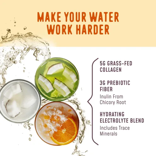 Miniatura 2 de Paquetes de saborizantes para agua FlavCity Anytime Essential Coconut - Mezcla de bebida en polvo con colágeno y agua de coco - Paquetes