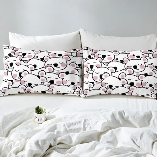Miniatura 5 de Feelyou Juego de ropa de cama de koala para niños y niñas, funda de edredón con estampado de koala de dibujos animados, funda de edredón