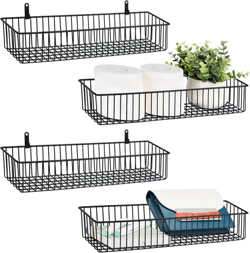 Miniatura 11 de Farmhouse Decor - Canasta organizadora de alambre de metal (1 unidad), almacenamiento de papel higiénico, organización y almacenamiento para baño