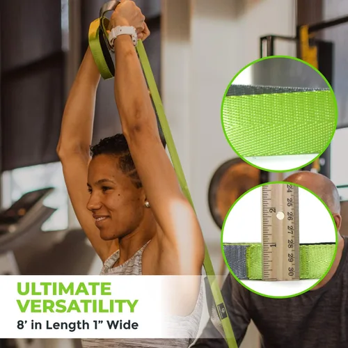 Miniatura 9 de Gradient Fitness Stretching Strap for Physical Therapy, 12 Multi-Loop Stretch Strap 1" W x 8' L, Neoprene Handles, Physical Therapy Equipment, Yoga