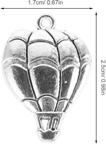 Miniatura 9 de TENDYCOCO 10 dijes colgantes de globo de aire caliente, accesorios de fabricación de joyas de aleación para collares, pulseras, proyectos