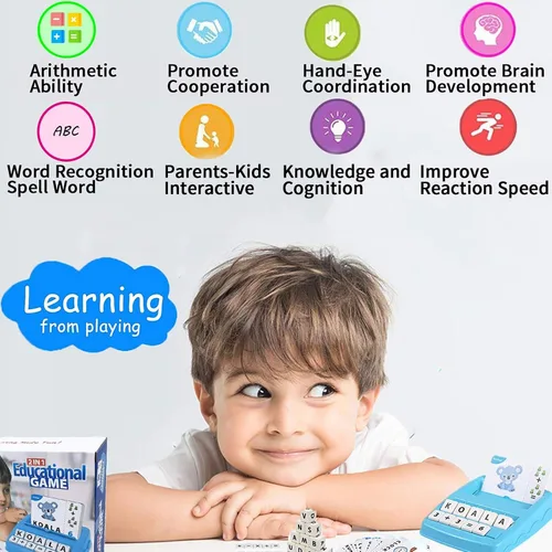 Miniatura 4 de Juguetes educativos de aprendizaje 2 en 1, juegos de letras y números a juego para niños y niñas, reconocimiento de palabras a la vista, tarjetas