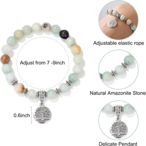 Miniatura 6 de GolbalJew Pulsera curativa para mujer, pulseras de cuentas de ansiedad, joyería de piedra curativa, pulsera de cristal para aliviar el estrés
