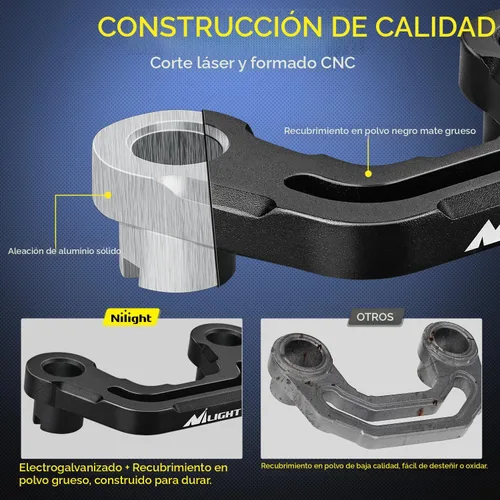 Miniatura 2 de Nilight Soporte de montaje de luz para capó para pilar A delantero Auxiliar Offroad LED Pod Luces de trabajo en Jeep Wrangler JL/JLU 2020-2023 Pilar