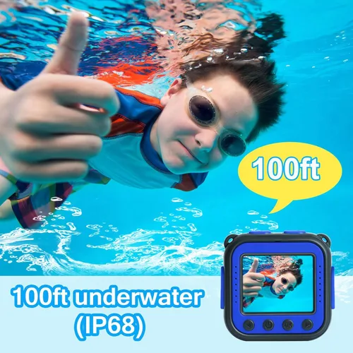 Miniatura 3 de PROGRACE Cámara impermeable para niños, regalos de cumpleaños de Navidad para niñas de 3 a 12 años, cámaras digitales 1080P, juguetes de piscina