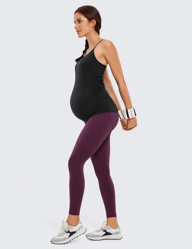 Miniatura 4 de CRZ YOGA Butterluxe - Camiseta sin mangas de maternidad con espalda en Y para mujer, fruncida, básica, sin mangas, atlética, para yoga