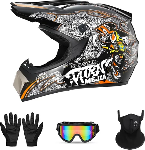 Miniatura 10 de Youth Sport Full-Face Helmet for BMX, Mountain Bike & Off-Road Motocross Helmet, DOT Certified Motorcycle Helmet for Dirt Bike & ATV, Lightweight