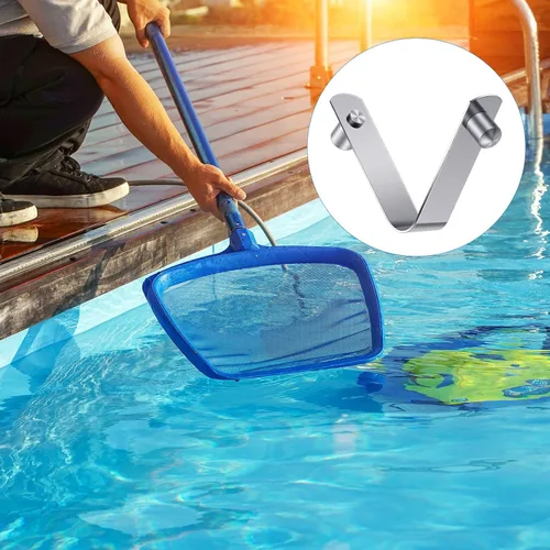Miniatura 7 de Oudain 20 piezas de clip universal de acero inoxidable para todas las piscinas, botón de resorte, espumadera de spa/redes de bloqueo de doble